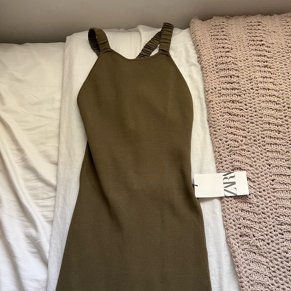 Olive green maxi/backless dress